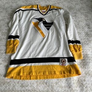 White and Yellow Hockey Jersey